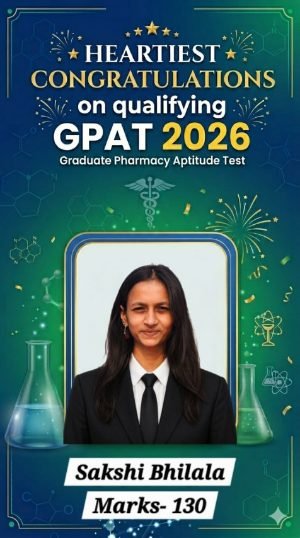 Sakshi Bhilala — GPAT 2026 qualified · 130 marks