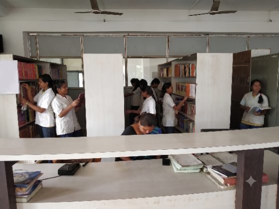 Students in the institute library