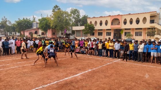 Kabaddi match on the campus ground